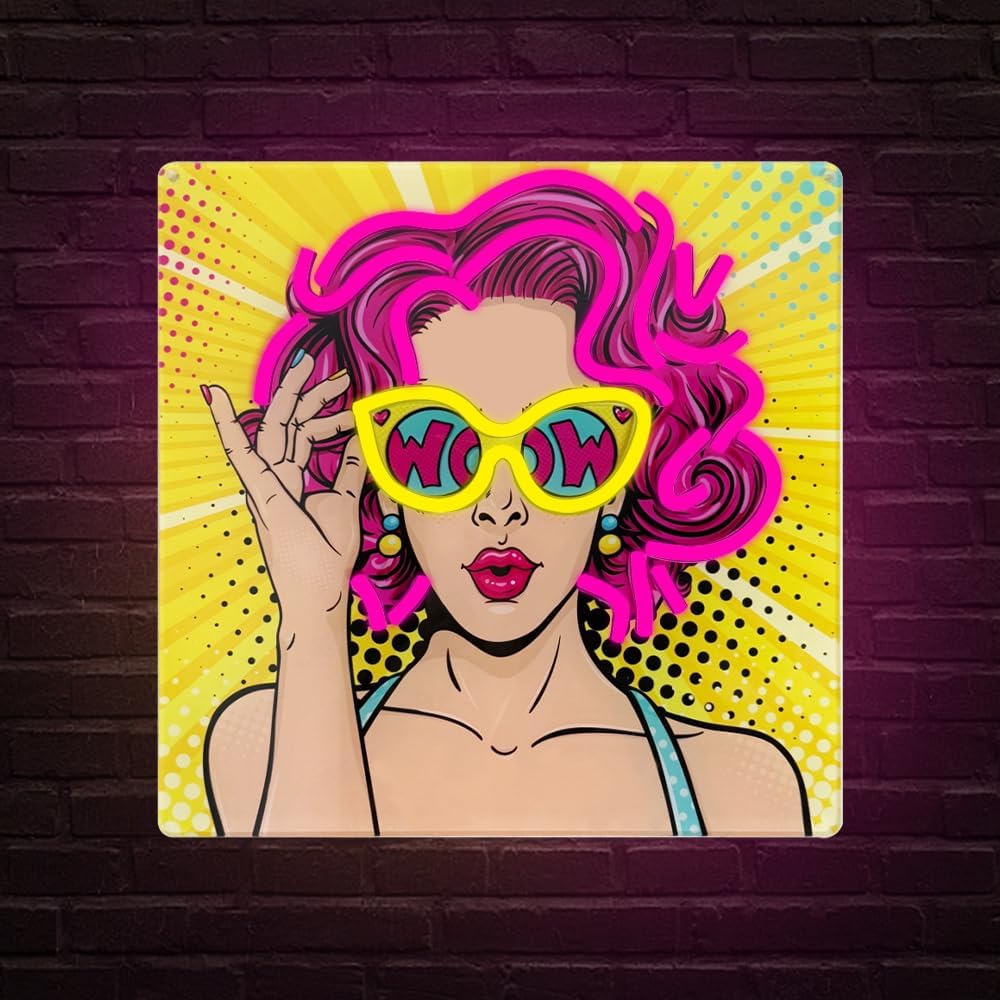 Lighting Decor Wow - Duvar Dekorasyonu için Wow Lady Neon