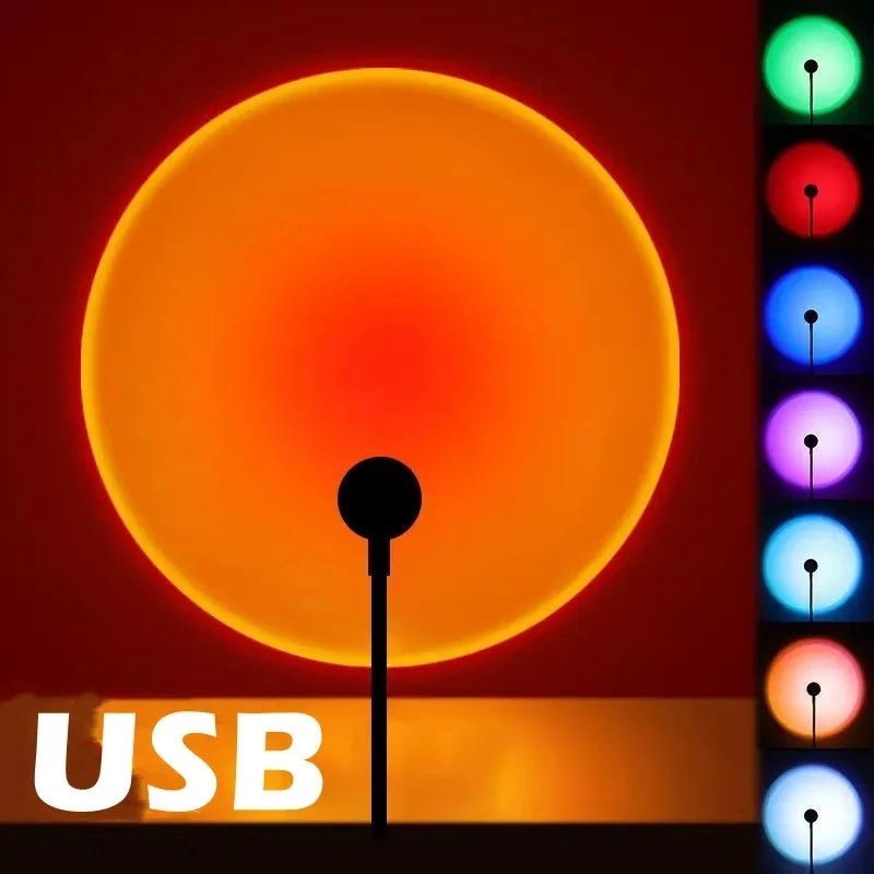 Sunset Lamp Projection - USB Gün Batımı Projeksiyon Lambası Gökkuşağı
