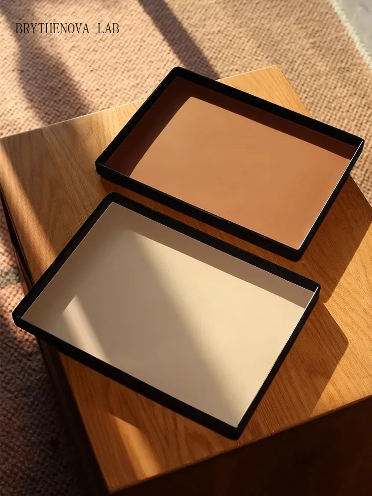Lighting Home Decor Products - Ahunderjiaz-Light Lüks Deri Dikdörtgen Saklama Tepsisi,