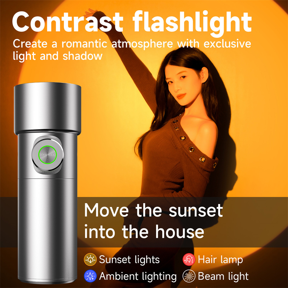 Sunset Lamp Projection - YENİ Fotoğrafçılık El Feneri 4 Renkli