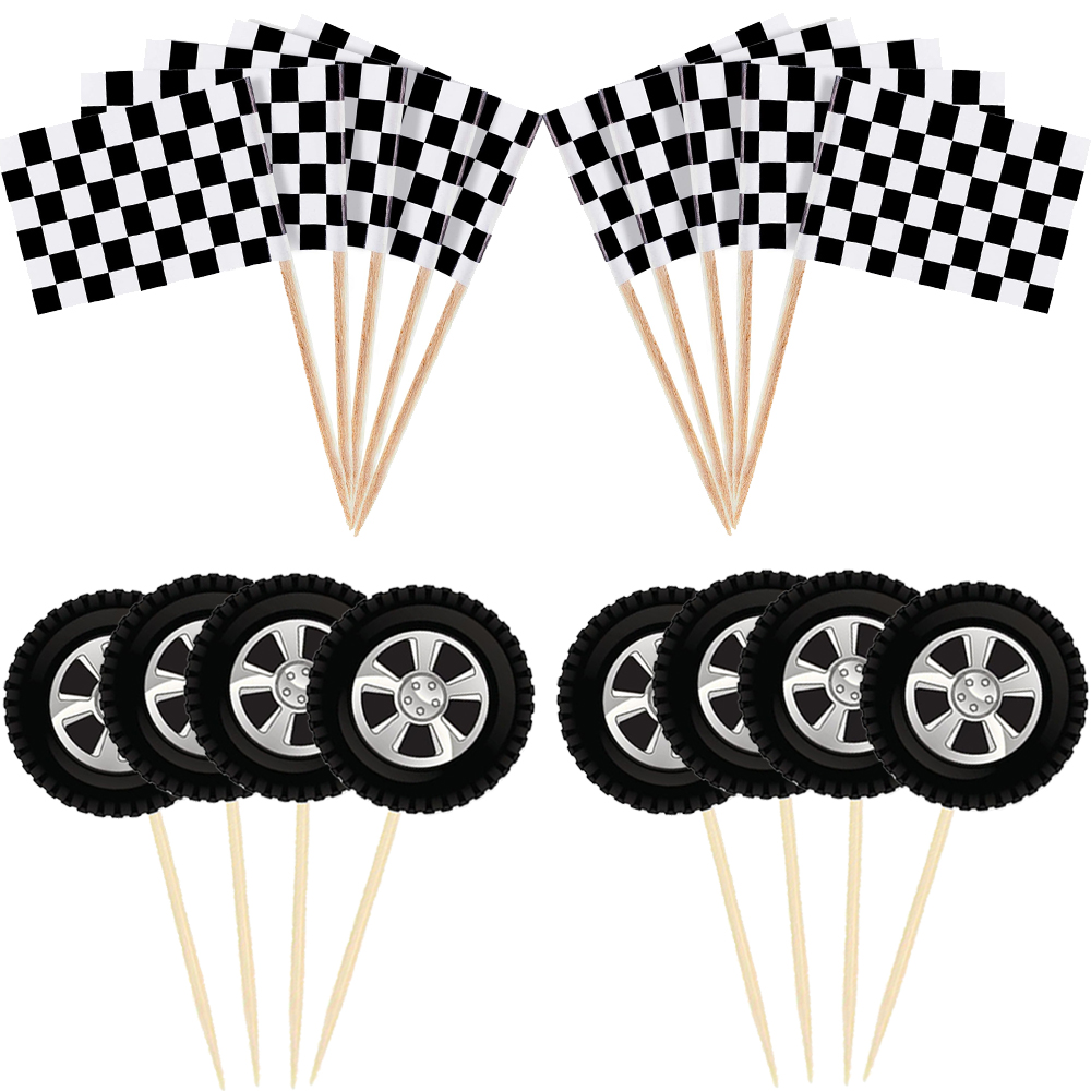Lighting Mcqueen Birthday Decor - Tekerlek Araba Yarışı Parti Kek Dekor