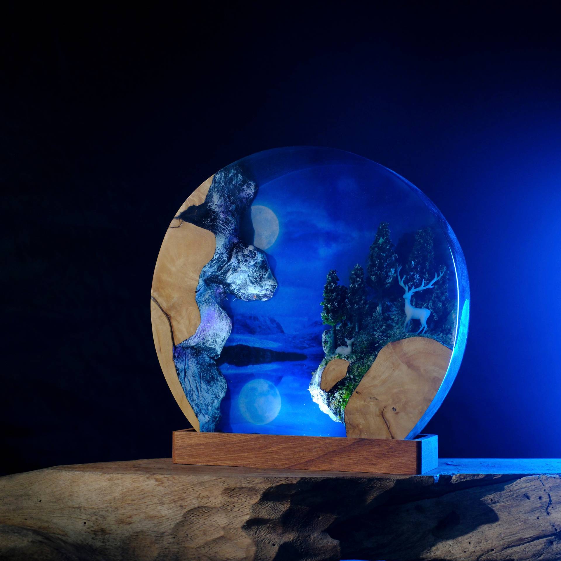 Lighting World Decor - Özelleştirilmiş Ürünler Reçine Masa Lambası Sihirli