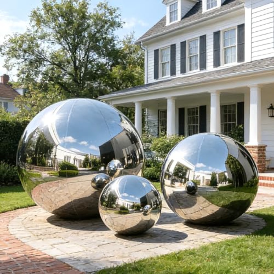 Disco Ball Mirror - 3 Adet Gümüş Şişme Aynalı Top,