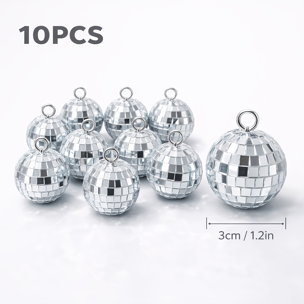 Disco Ball Mirror - 12 adet Mini Disko Ayna Topları-Gümüş