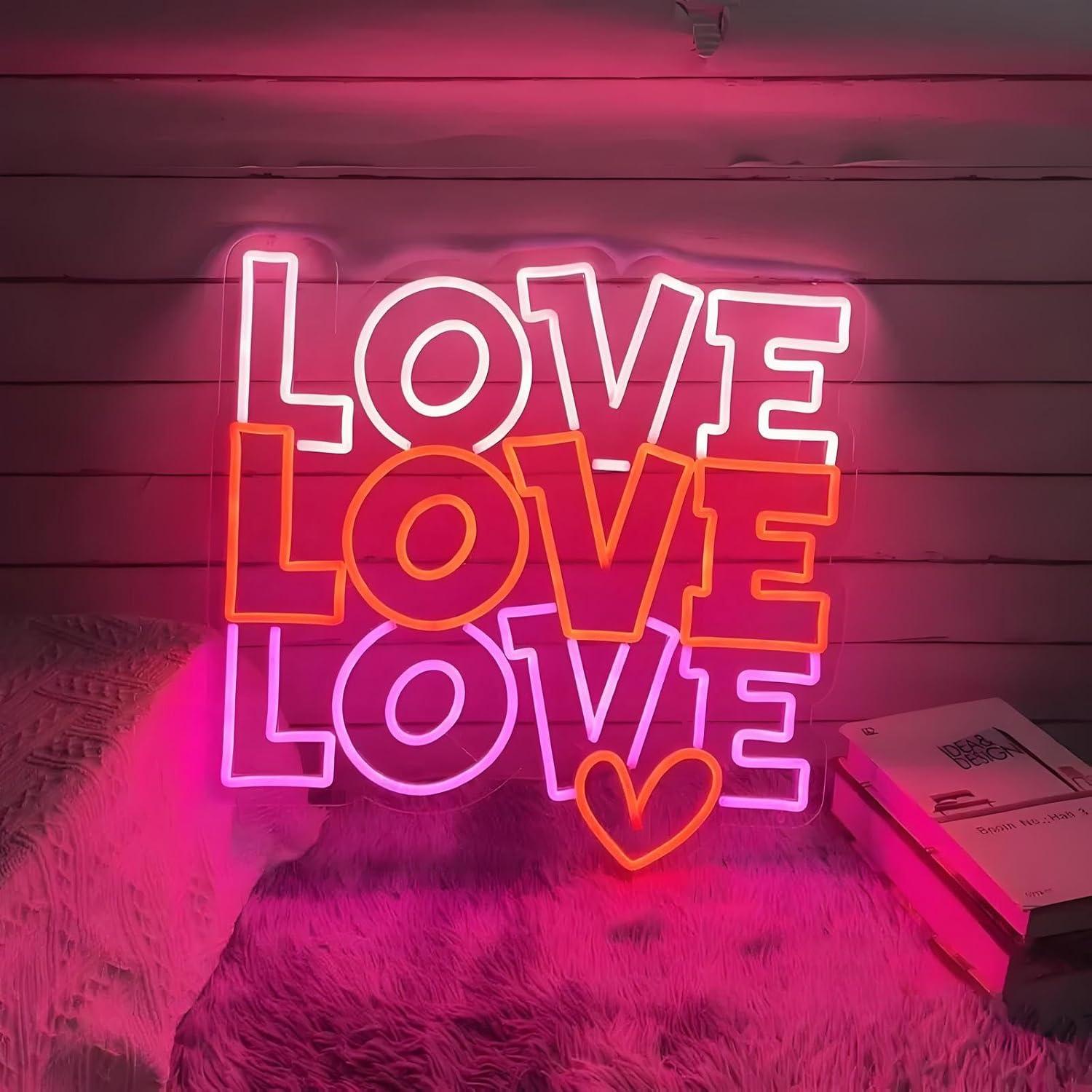 Wedding Lighting And Decor - Aşk Neon Tabela USB Kısılabilir LED