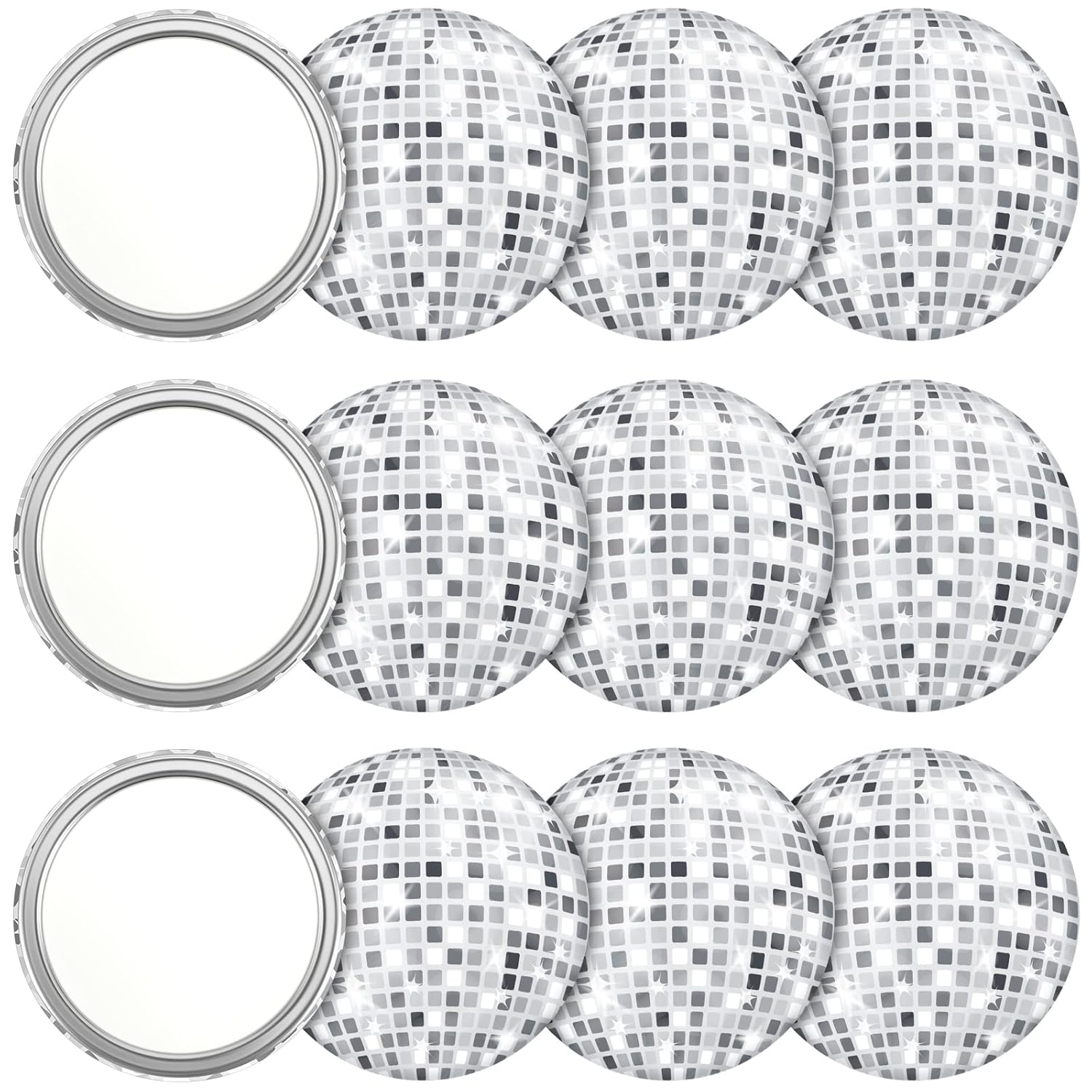 Disco Ball Mirror - Disko Topu Kompakt Ayna Vintage Yuvarlak