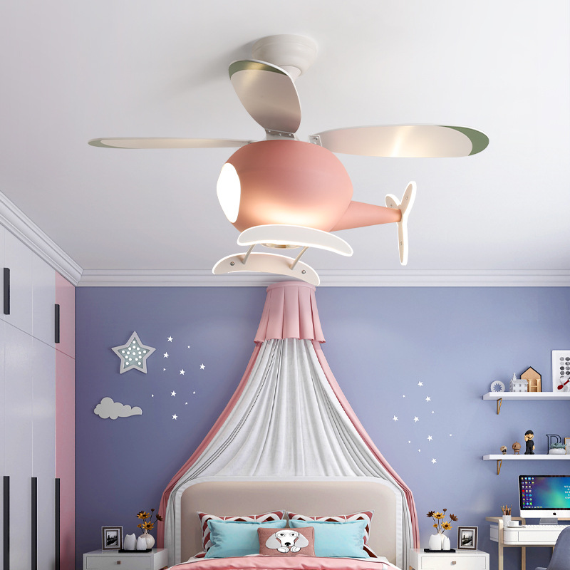 Lighting Decoration - Modern Yaratıcı Karikatür Uçak Fan Işık