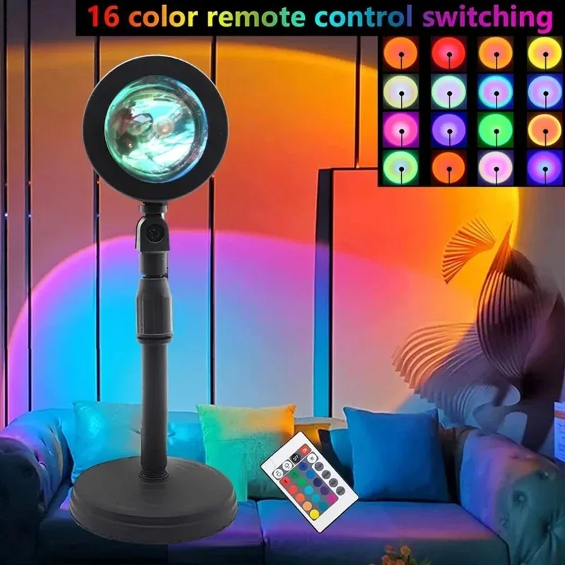 Sunset Lamp Projection - 16 Renkli Gün Batımı Lambası, RGB