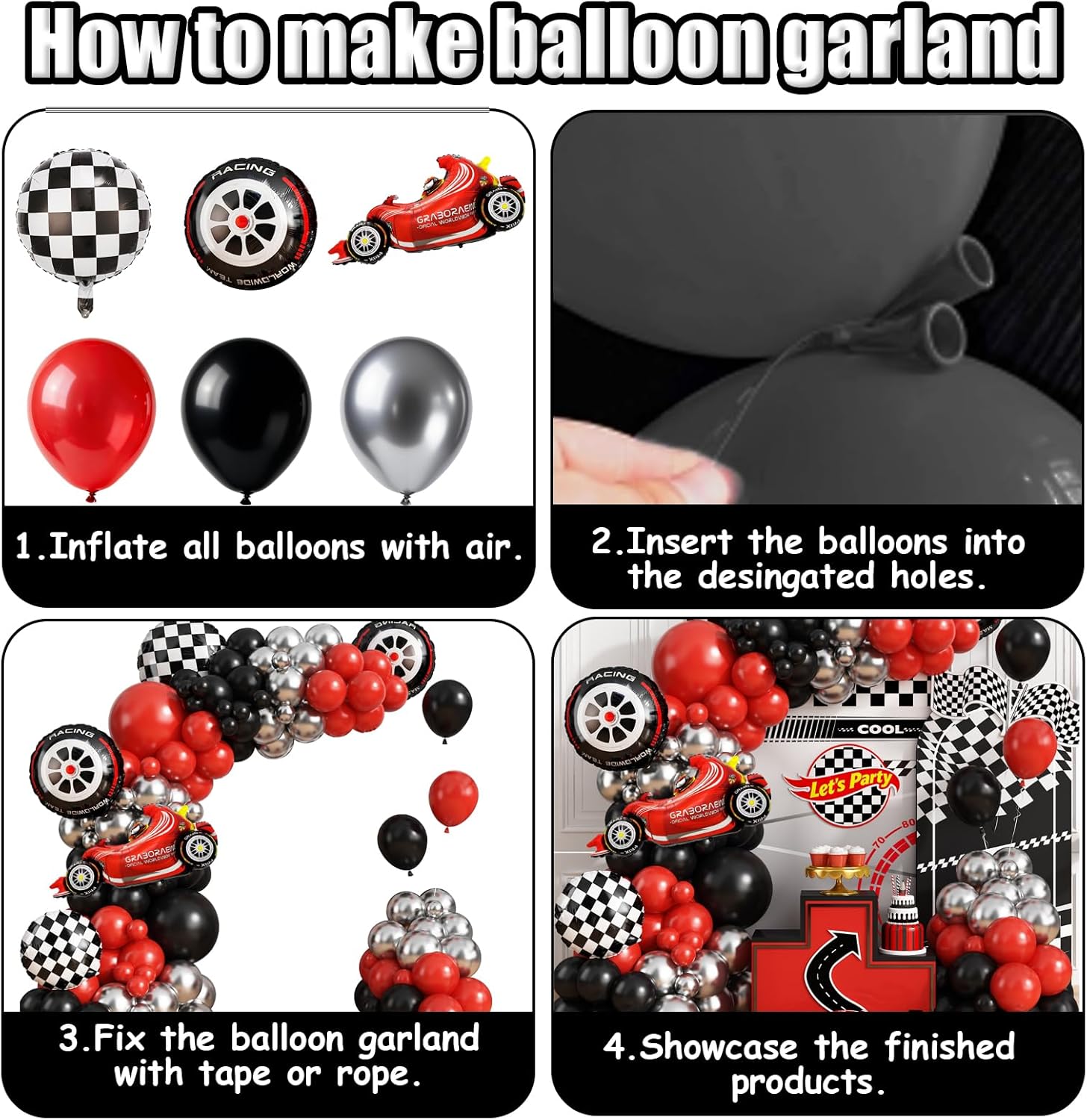 Yarış Arabası Kareli Tekerlek  - Lighting Mcqueen Birthday Decor incelemesi ve fiyatı