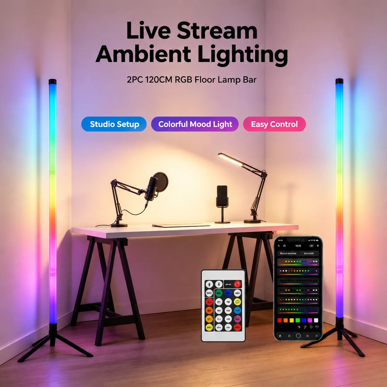 2'li Paket RGB LED Köşe Lambas - Lighting Decor For Bedroom incelemesi ve fiyatı