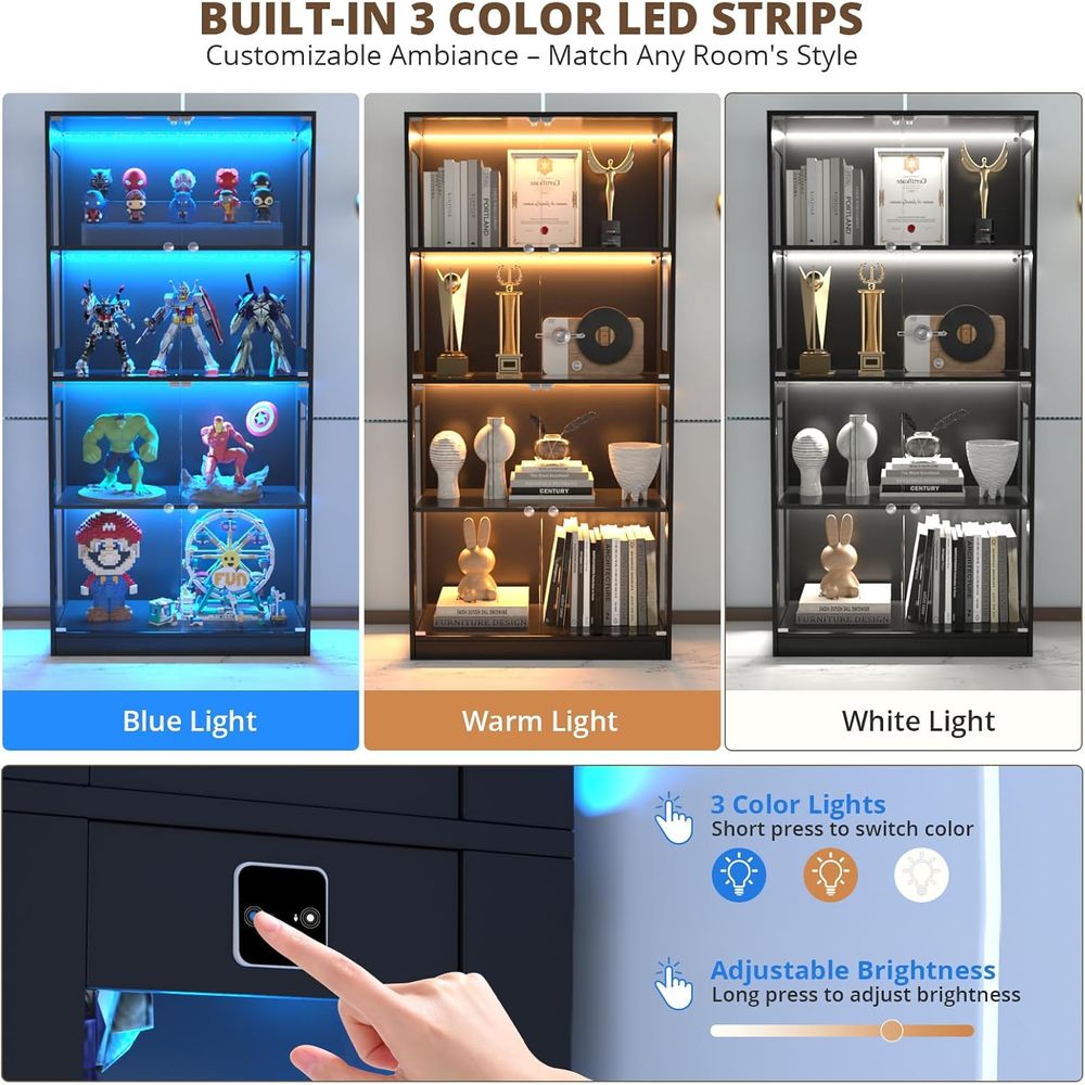 65 Cam Kapılı Vitrin, Sensörlü - Lighting & Home Decor Studio incelemesi ve fiyatı