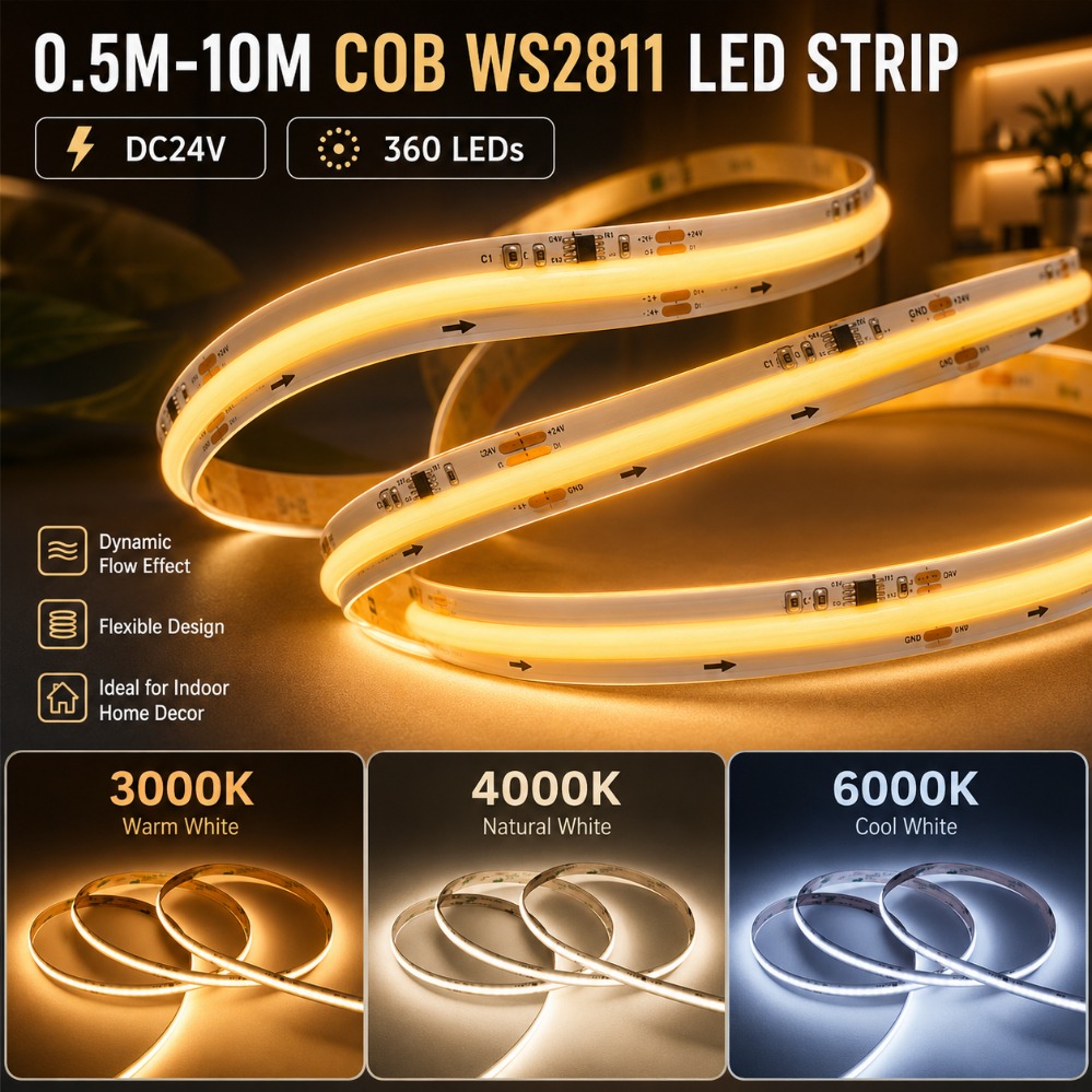 DC24V WS2811 COB LED Şerit Adr - Decor Lighting Address incelemesi ve fiyatı