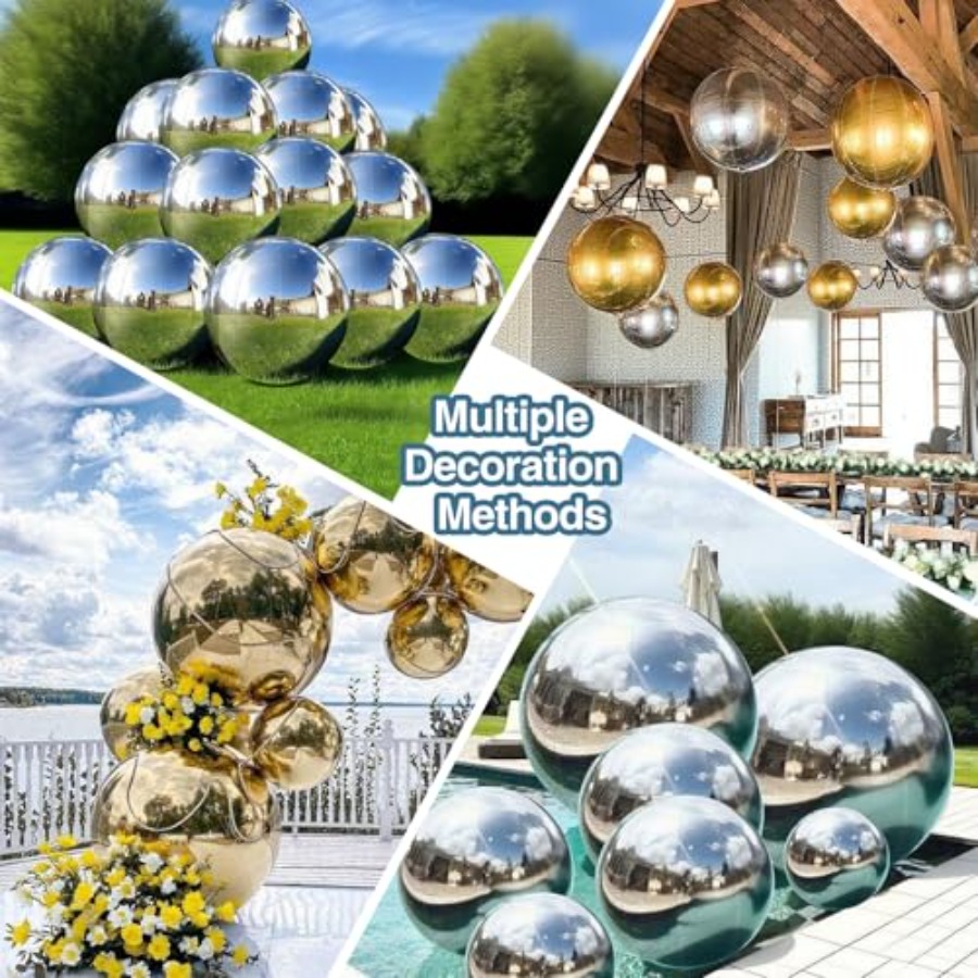 3 Adet Gümüş Şişme Aynalı Top, - Disco Ball Mirror incelemesi ve fiyatı