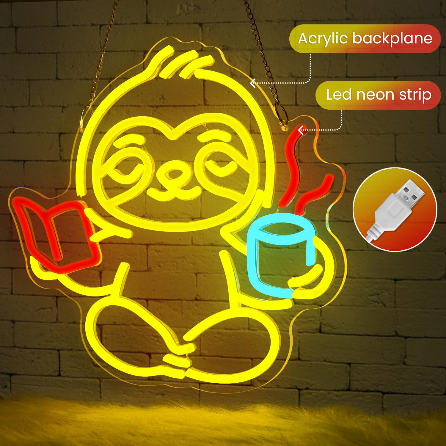 Tembel Hayvan Neon Tabela USB  - Lighting Decor For Home incelemesi ve fiyatı