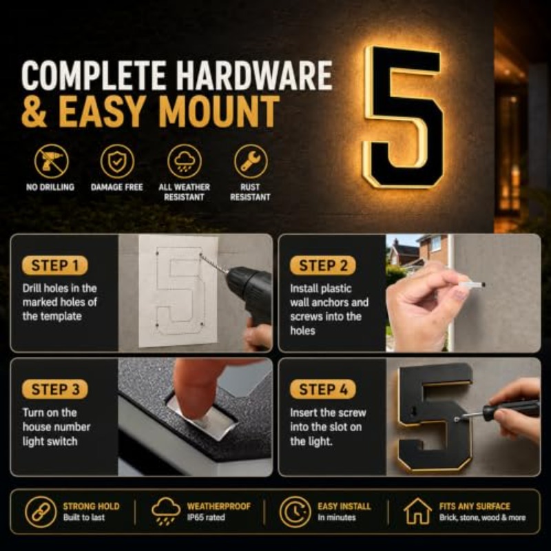 Güneş Enerjili LED Ev Numarası - Decor Lighting Address incelemesi ve fiyatı