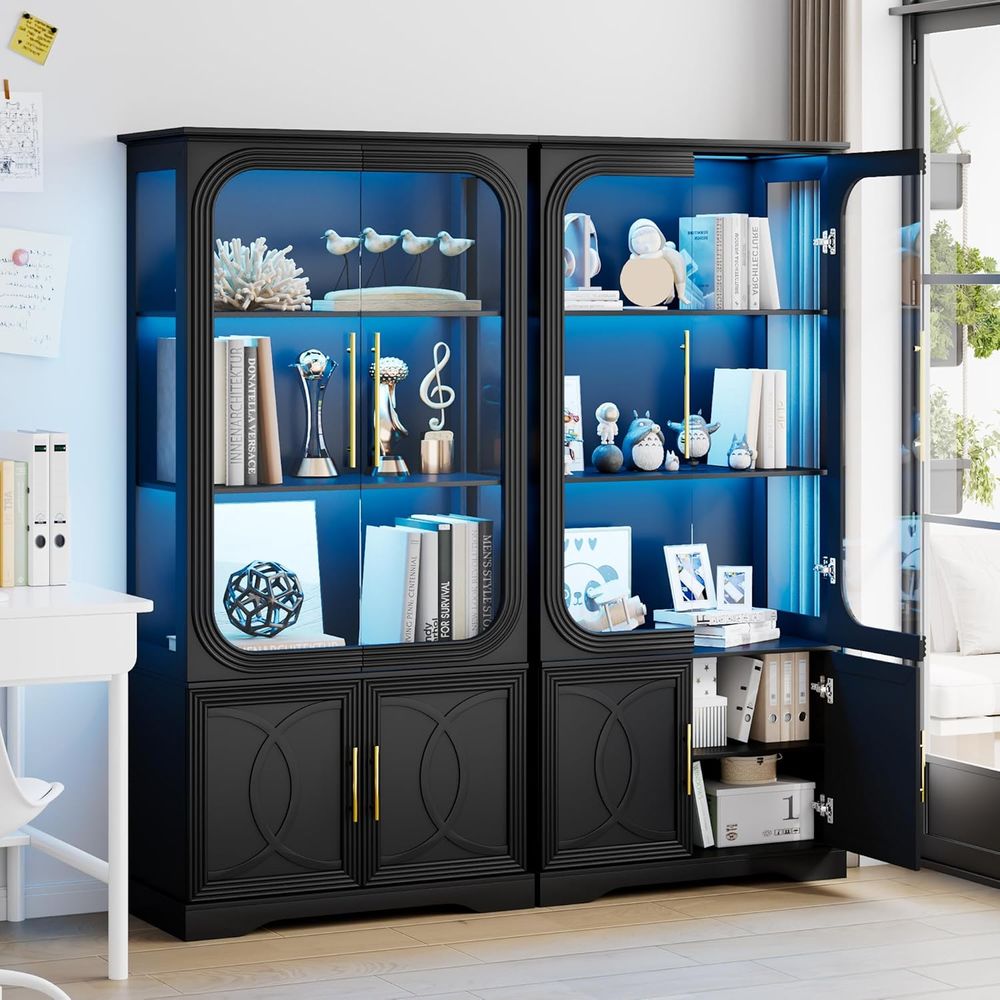2 adet cam kapaklı ahşap vitri - Lighting & Home Decor Studio incelemesi ve fiyatı