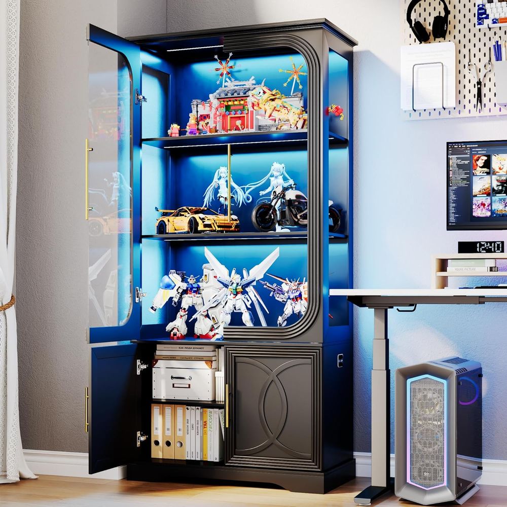 2 adet cam kapaklı ahşap vitri - Lighting & Home Decor Studio incelemesi ve fiyatı