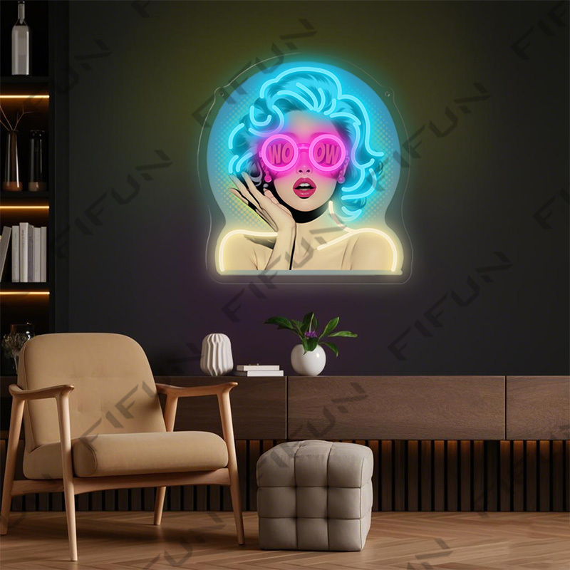 WOW Curl Girl Neon Tabela UV B - Lighting Decor Wow incelemesi ve fiyatı