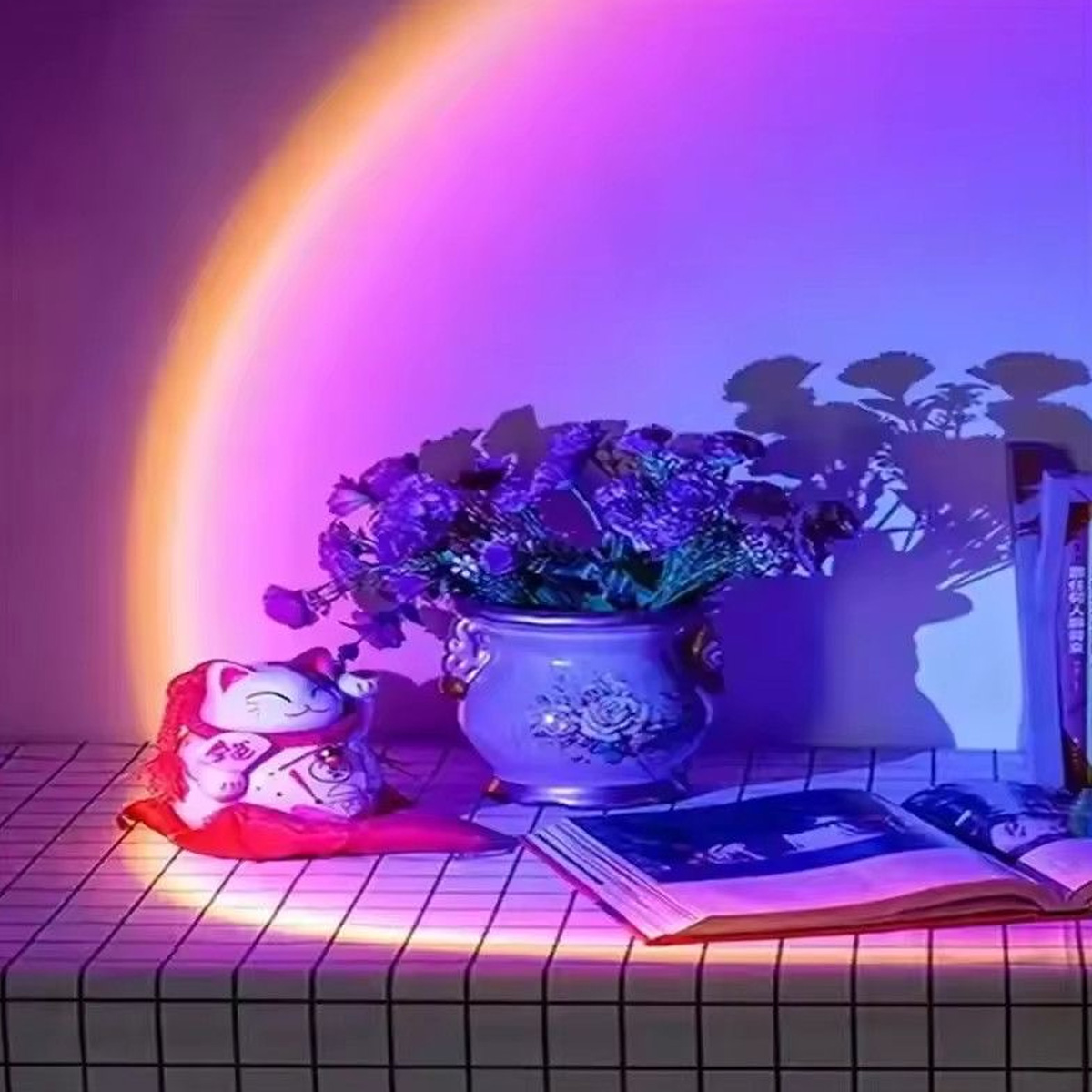 LED Gökkuşağı Gün Batımı Proje - Sunset Lamp Projection incelemesi ve fiyatı
